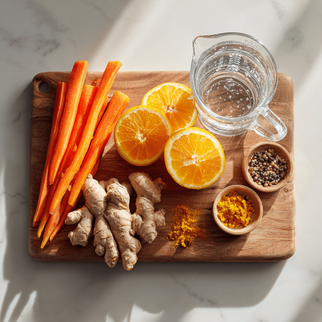 Carrot Ginger Turmeric Juice: 7 Proven Ways to Soothe Inflammation 4 carrot ginger turmeric juice simple ingredients