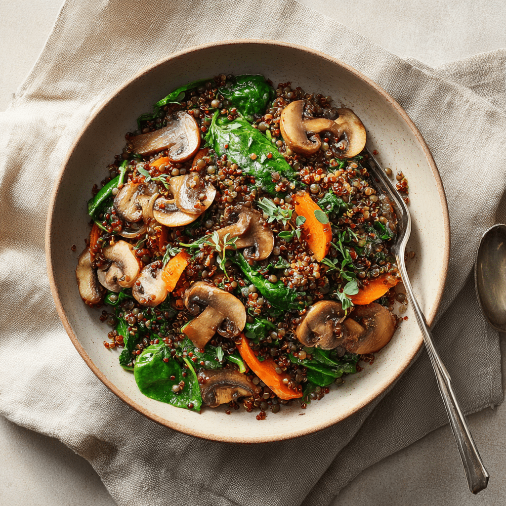 Lentil & Quinoa Salad – Healing, High-Protein Meal 1 Full recipe view of lentil and quinoa salad