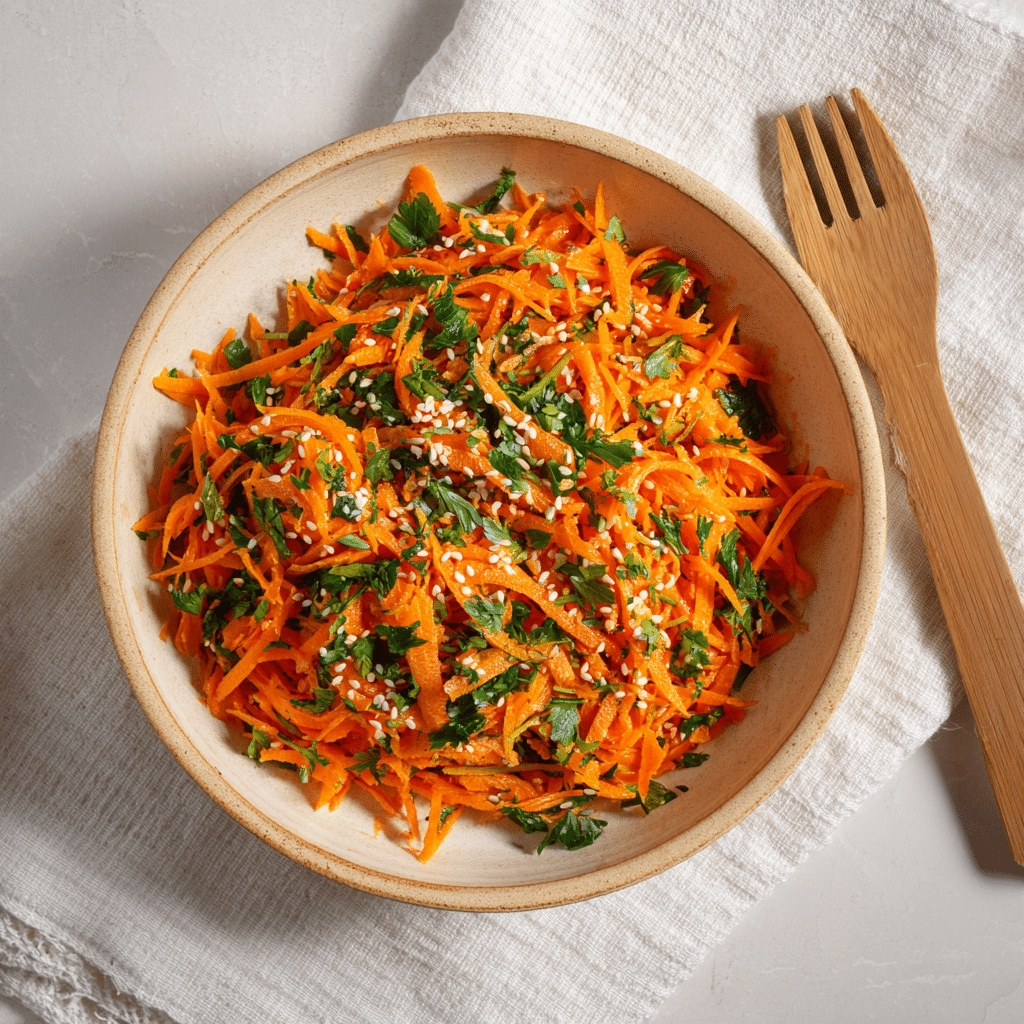 Amazing Retinol Carrot Salad for Glowing Skin and Gut Health 5 Served retinol carrot salad in a bowl