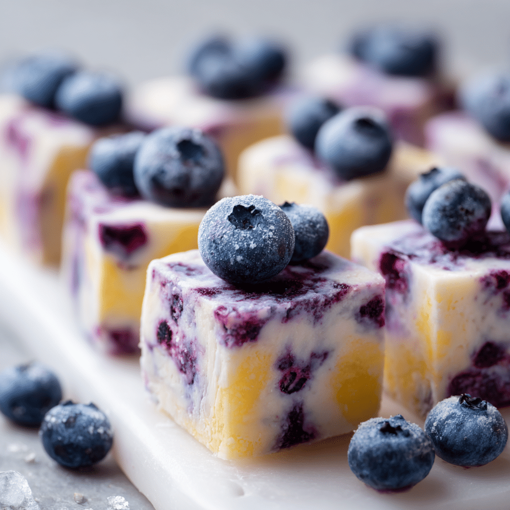 lemon-blueberry frozen yogurt bites 